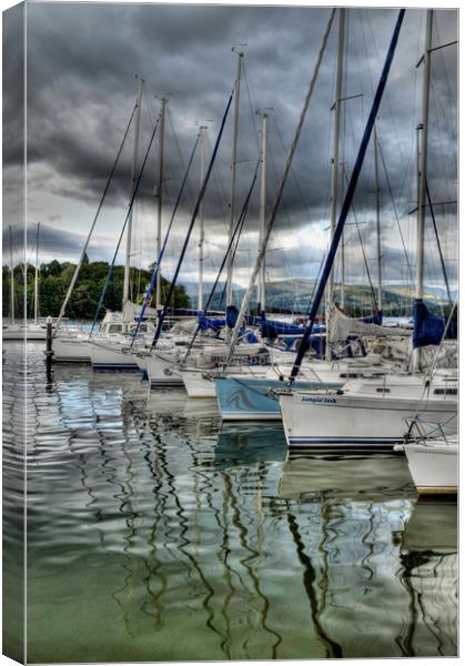 Yachts on Lake Windermere Canvas Print by Sarah Couzens