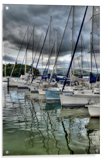 Yachts on Lake Windermere Acrylic by Sarah Couzens