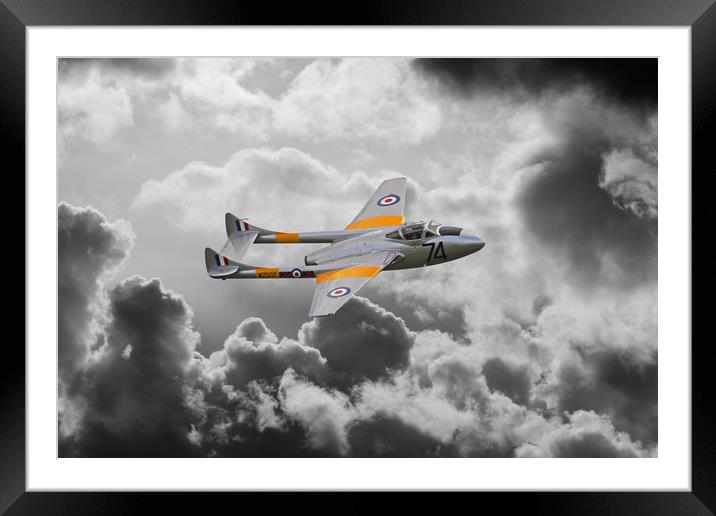 de Havilland Vampire Framed Mounted Print by J Biggadike