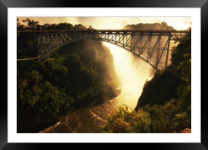 Early morning glow on Victoria Falls  Framed Mounted Print by Anthony Simpson