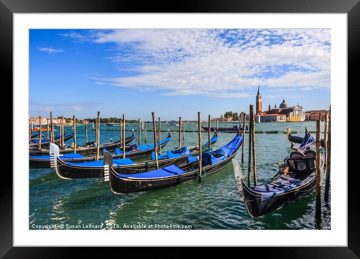Gondolas in Venice Framed Mounted Print by Susan Leonard
