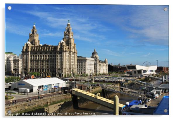 Liverpool Pier Head  Acrylic by David Chennell