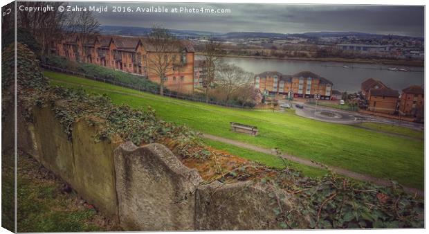 An old graveyard overlooking the lovely Medway riv Canvas Print by Zahra Majid