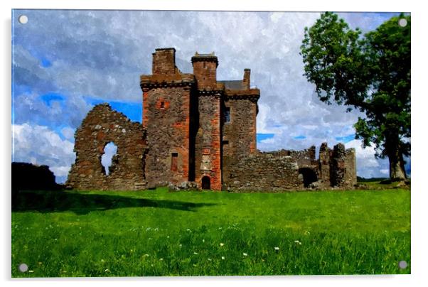 balvaird castle-scotland Acrylic by dale rys (LP)