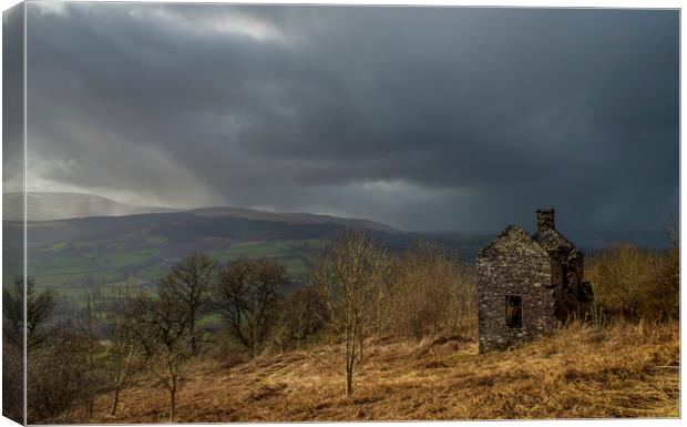 The Ruined House on Allt yr Esgair Brecon Beacons Canvas Print by Nick Jenkins