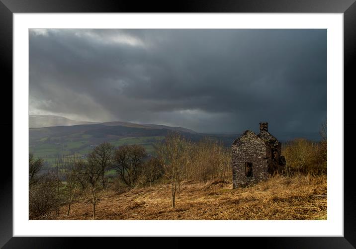 The Ruined House on Allt yr Esgair Brecon Beacons Framed Mounted Print by Nick Jenkins