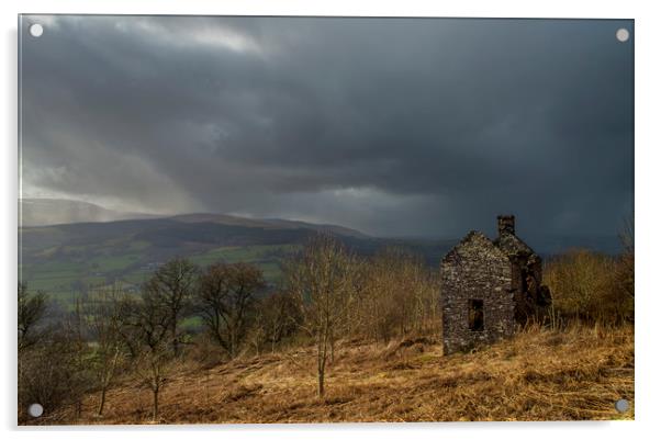 The Ruined House on Allt yr Esgair Brecon Beacons Acrylic by Nick Jenkins