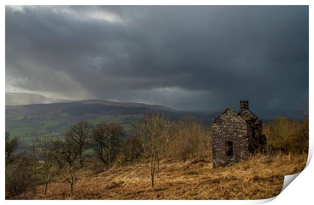 The Ruined House on Allt yr Esgair Brecon Beacons Print by Nick Jenkins