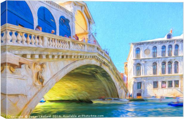 Rialto Bridge, Venice Canvas Print by Susan Leonard