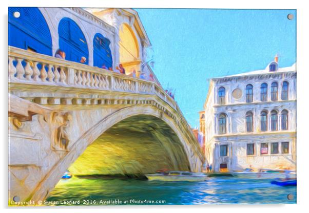 Rialto Bridge, Venice Acrylic by Susan Leonard