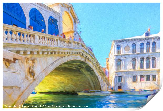 Rialto Bridge, Venice Print by Susan Leonard