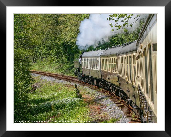 Train - Full steam ahead Framed Mounted Print by Susan Leonard