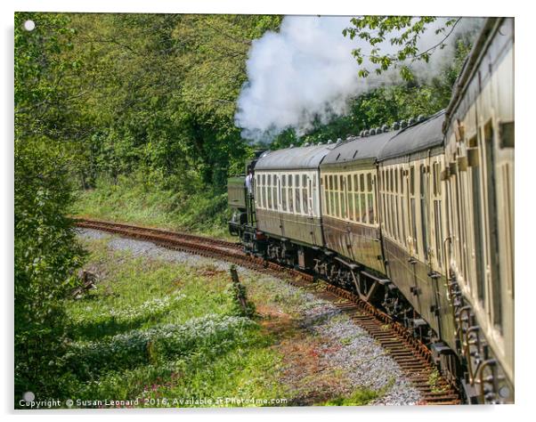 Train - Full steam ahead Acrylic by Susan Leonard