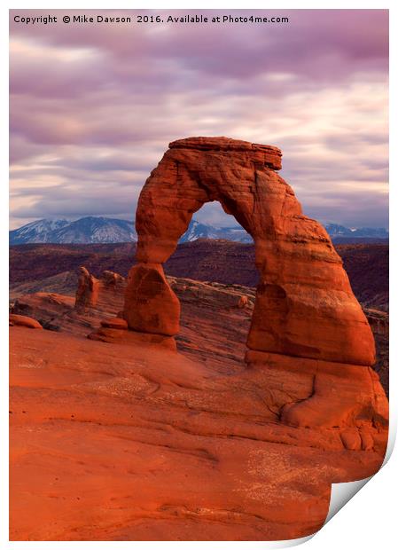 Delicate Arch Dusk Print by Mike Dawson