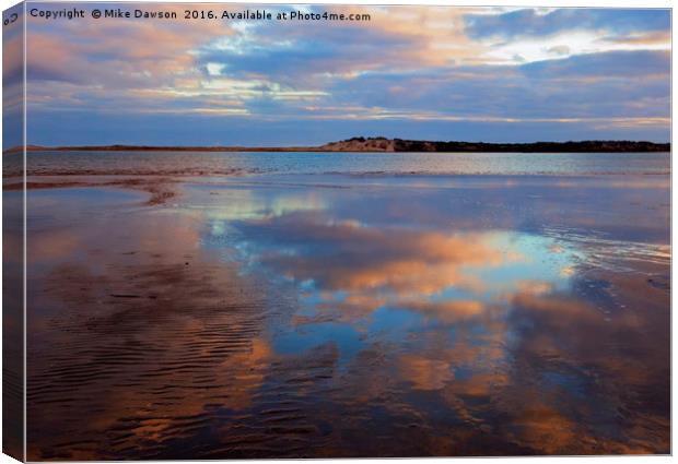 Goolwa Beach Reflections Canvas Print by Mike Dawson