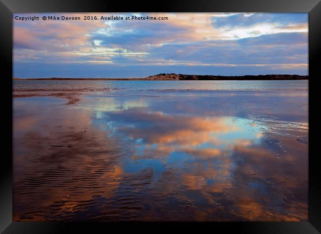 Goolwa Beach Reflections Framed Print by Mike Dawson