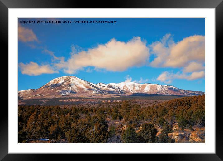 Snow on the Peaks Framed Mounted Print by Mike Dawson