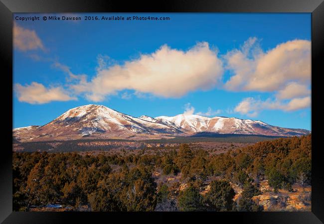 Snow on the Peaks Framed Print by Mike Dawson