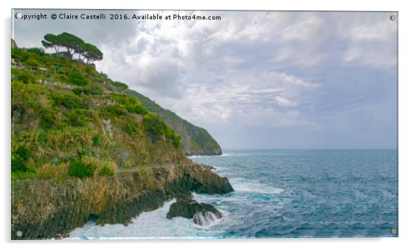 Ligurian coastline Acrylic by Claire Castelli