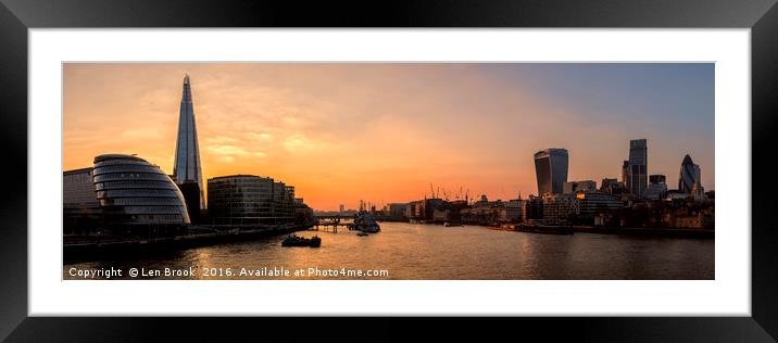 City of London Panorama Framed Mounted Print by Len Brook