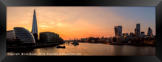 City of London Panorama Framed Print by Len Brook