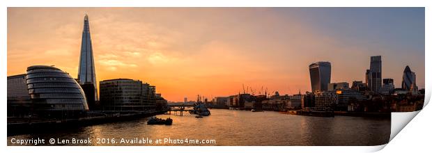 City of London Panorama Print by Len Brook