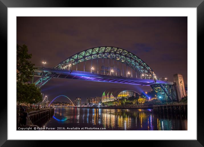 The Tyne Bridge, Newcastle Gateshead Framed Mounted Print by Robin Purser