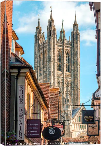Canterbury Cathedral Canvas Print by Diane Griffiths