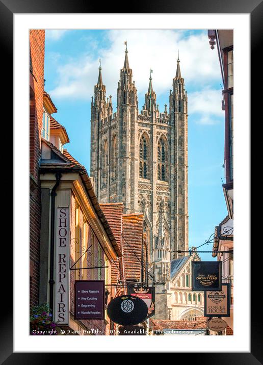 Canterbury Cathedral Framed Mounted Print by Diane Griffiths