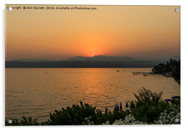 Lake Garda Sunset Acrylic by Ann Garrett