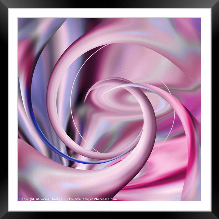 Twister (Pink) Framed Mounted Print by Nicola Hawkes