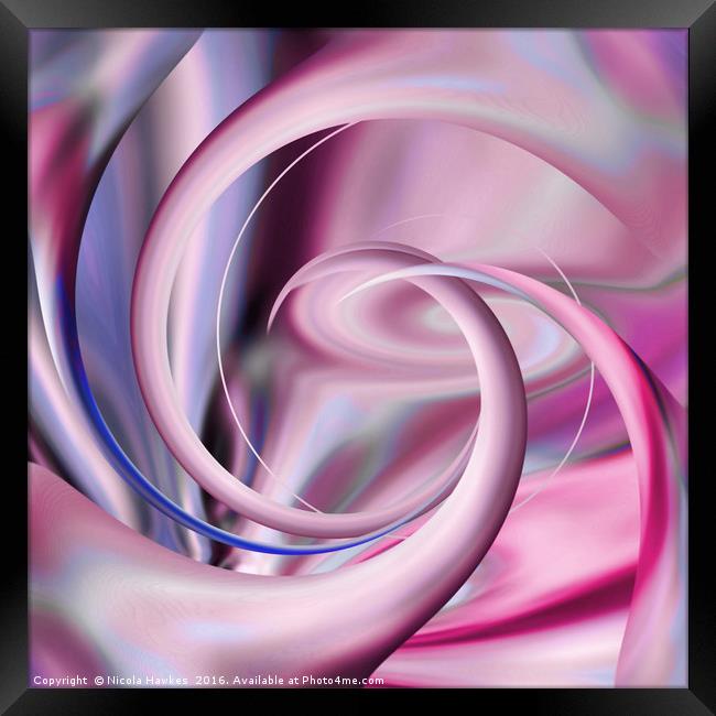 Twister (Pink) Framed Print by Nicola Hawkes