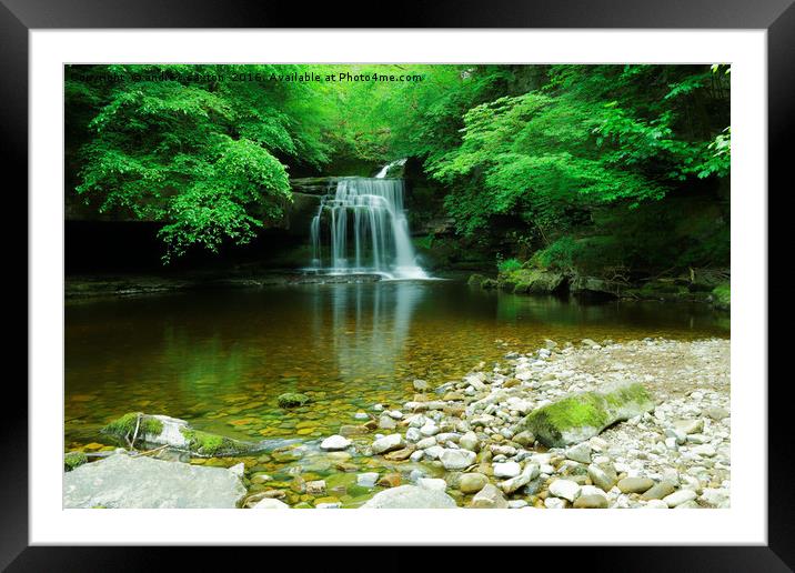 ROCKY WATERFALL Framed Mounted Print by andrew saxton