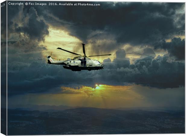 merlin helicopter  Canvas Print by Derrick Fox Lomax