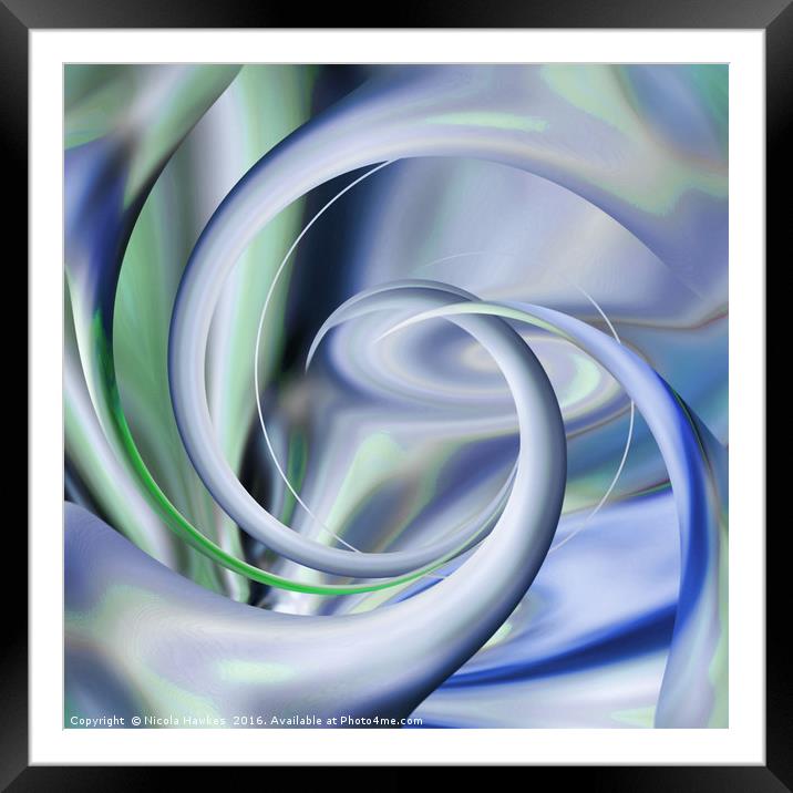 Twister (Blue) Framed Mounted Print by Nicola Hawkes