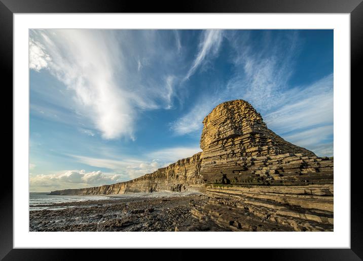 Cliffs at Nash Point Glamorgan Coast Framed Mounted Print by Nick Jenkins