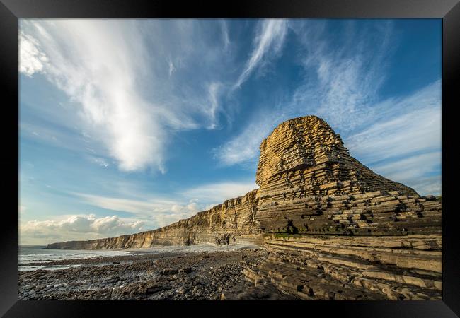 Cliffs at Nash Point Glamorgan Coast Framed Print by Nick Jenkins