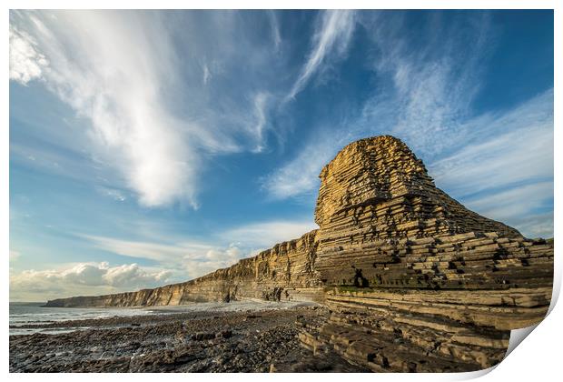 Cliffs at Nash Point Glamorgan Coast Print by Nick Jenkins