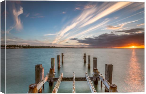 Sunset On Ryde Pier Canvas Print by Wight Landscapes