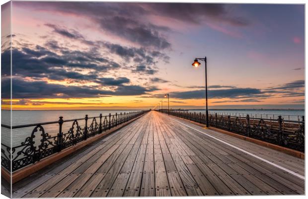 Ryde Pier Sunset Canvas Print by Wight Landscapes