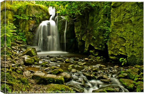 Lumsdale Falls, Upper Fall Canvas Print by John Gent