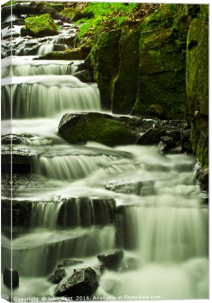 Lumsdale Falls Cascade Canvas Print by John Gent