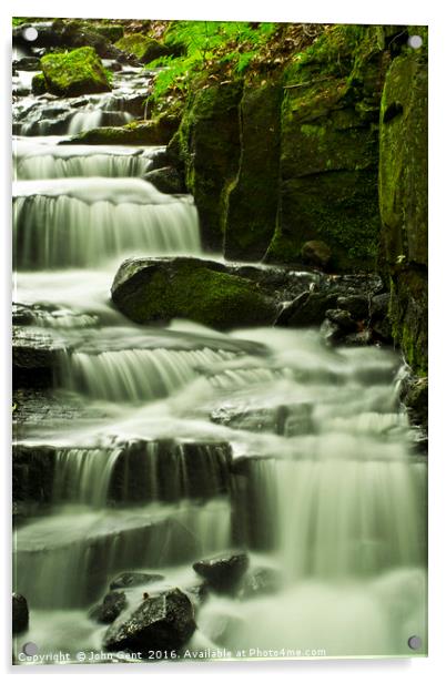 Lumsdale Falls Cascade Acrylic by John Gent