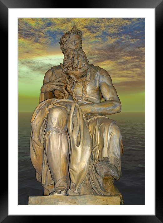 The Divine Power of Michelangelos Moses Framed Mounted Print by Luigi Petro