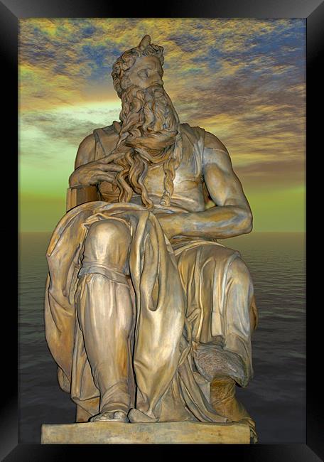 The Divine Power of Michelangelos Moses Framed Print by Luigi Petro
