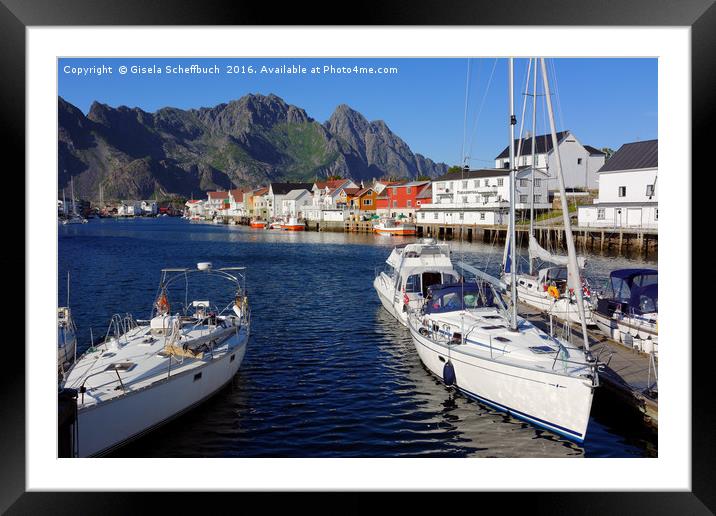 Henningsvær in the Setting Sun Framed Mounted Print by Gisela Scheffbuch