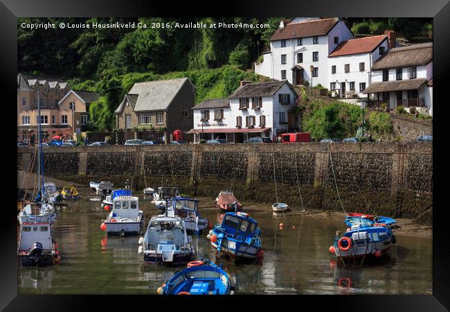 Lynmouth Harbour in early morning at low tide, Dev Framed Print by Louise Heusinkveld