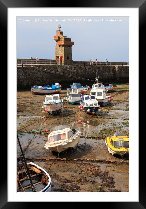 Lynmouth Harbour at low tide, Devon Framed Mounted Print by Louise Heusinkveld