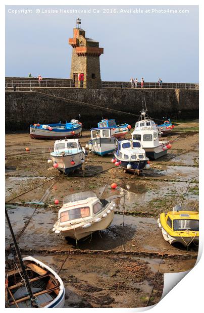 Lynmouth Harbour at low tide, Devon Print by Louise Heusinkveld