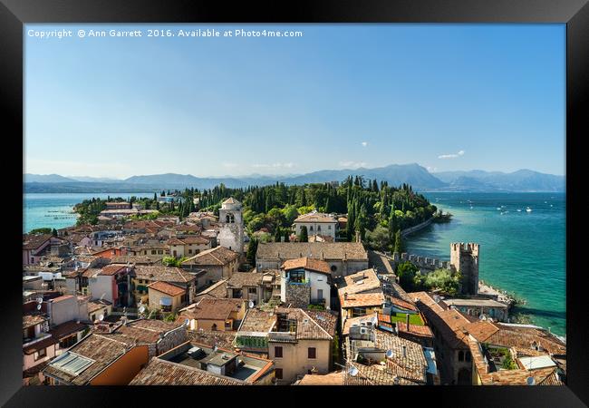 Sirmione Peninsula Lake Garda Italy Framed Print by Ann Garrett